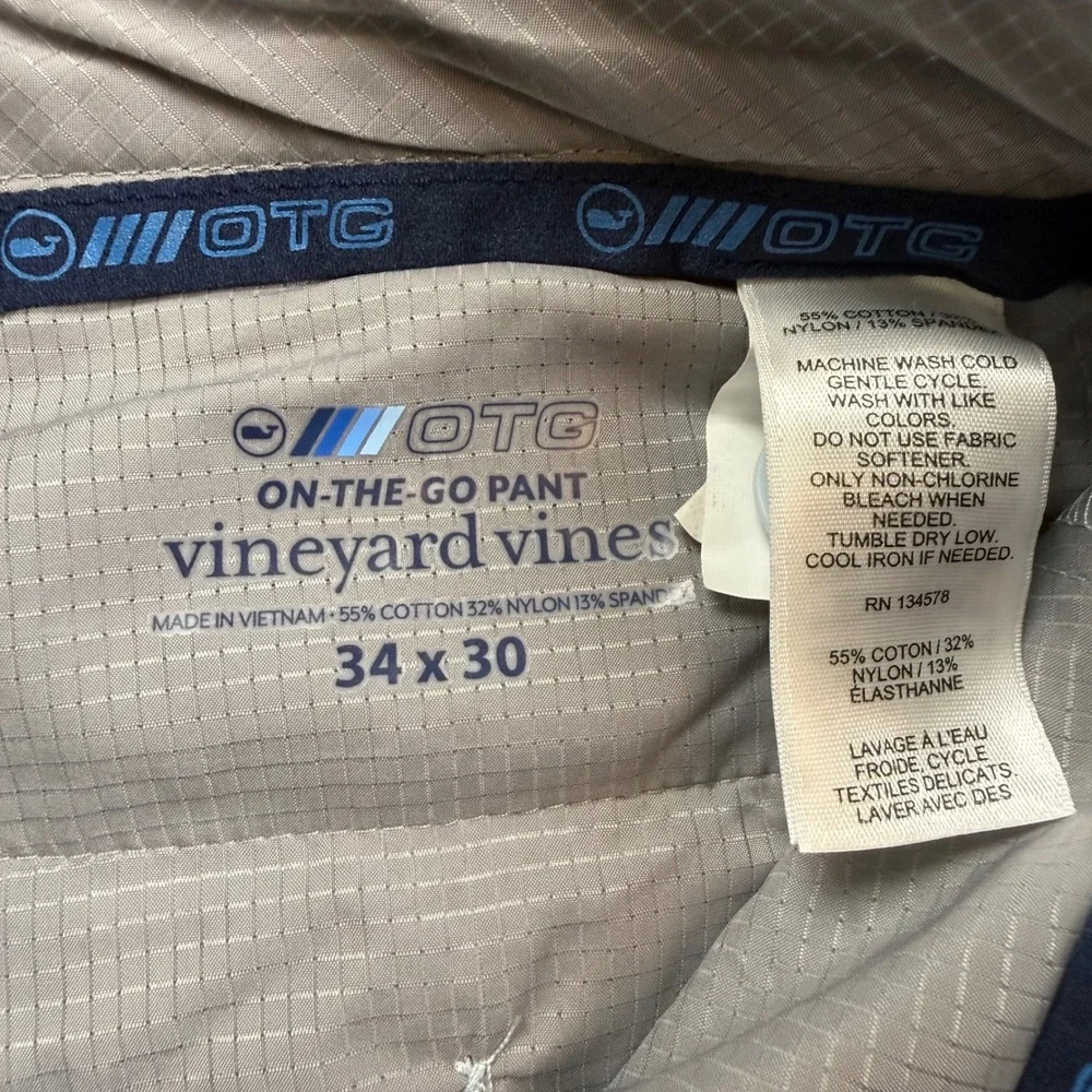 Vineyard Vines Mens OTG On-The-Go Pant Light Blue Chino *34x30* Performance FLAW